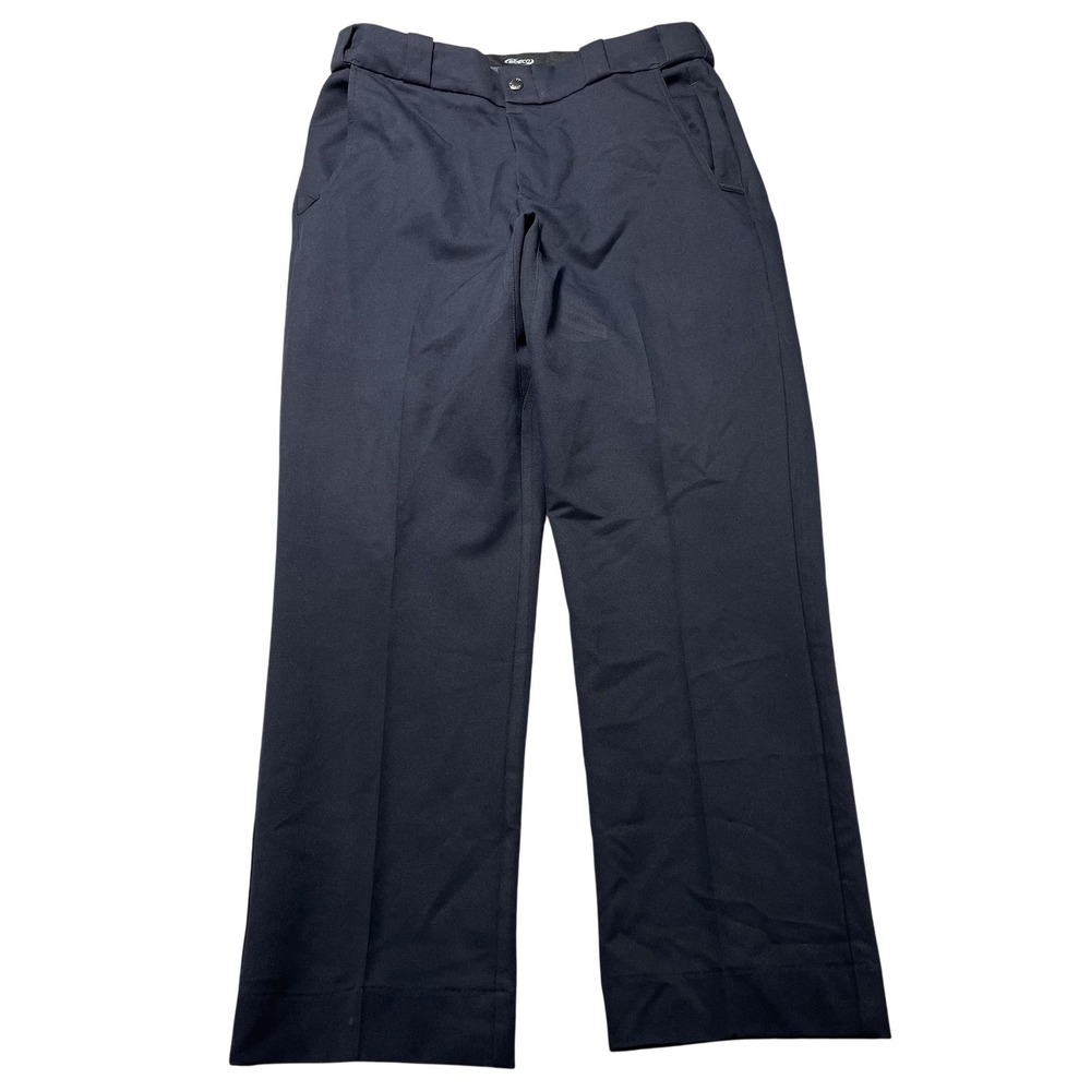 Elbeco CX360 Dress Pants Mens 34x30 Blue Flat Front Polyester Workwear Uniform